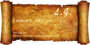 Lenhart Géza névjegykártya